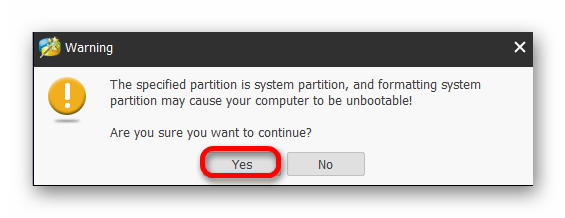 Окно Warning MiniTool