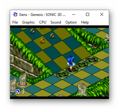 Образ BIN игры Sonic 3D Blast в эмуляторе Sega Genesis